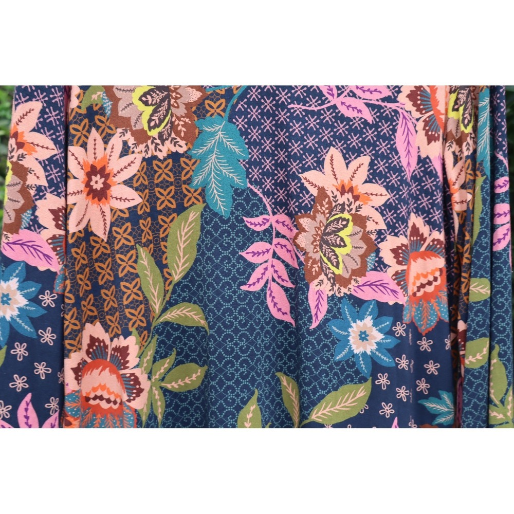 Johnny Was Womens Floral V-Neck Bamboo Long Sleeve Tunic Top Multi Color Small - Picture 10 of 10